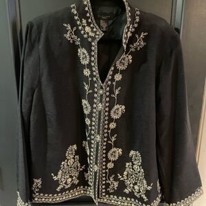 Silkland Jacket for Woman.   Black with gold accents